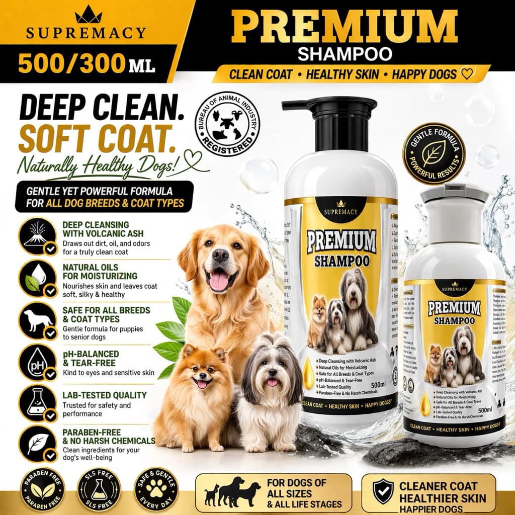 Supremacy Premium Dog Shampoo Professional Deep Cleansing Deodorizing Nourishing Dogs Shampoo