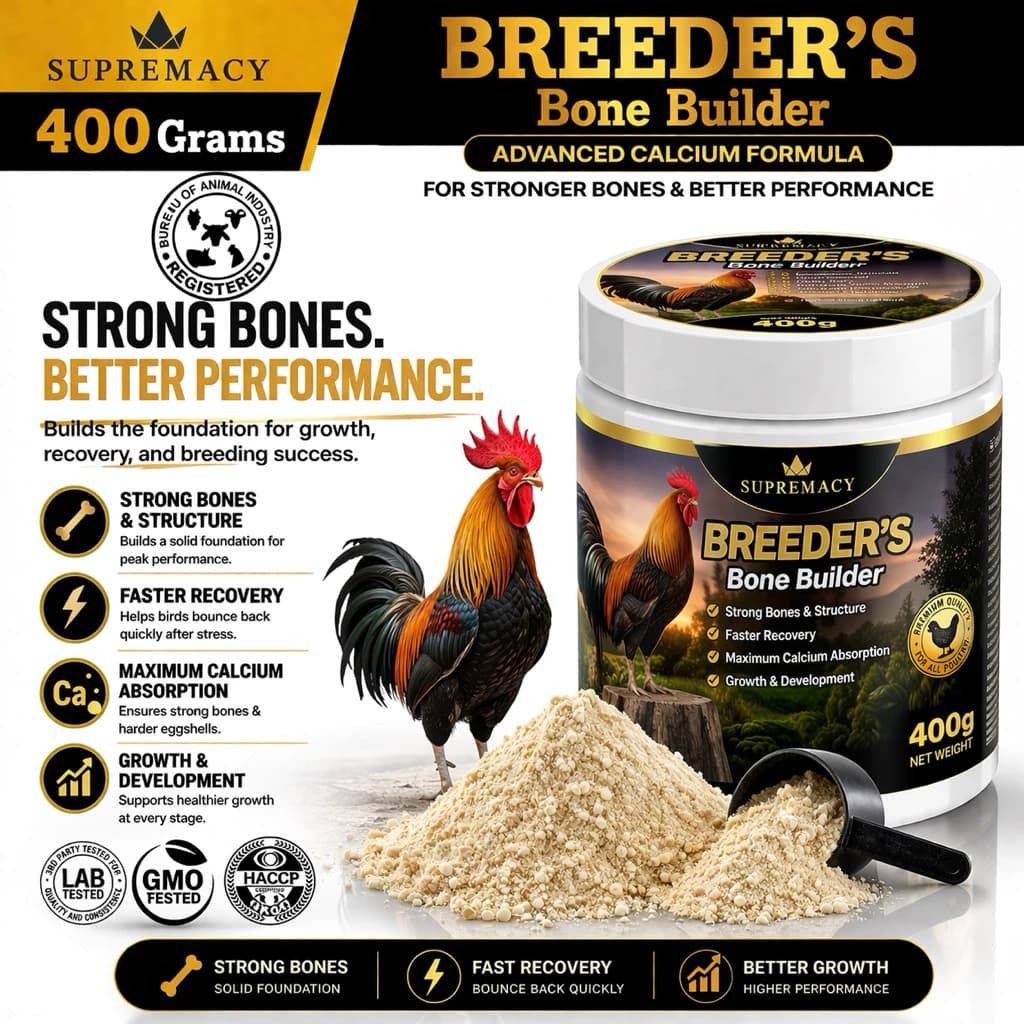 Supremacy Breeders Bone Builder For Roosters Strong Bones Healthy Growth Faster Recovery Rooster