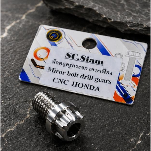 SC SIAM ★ Honda Mirror Plug Screw • CNC Stainless • Universal • Sold Per Piece