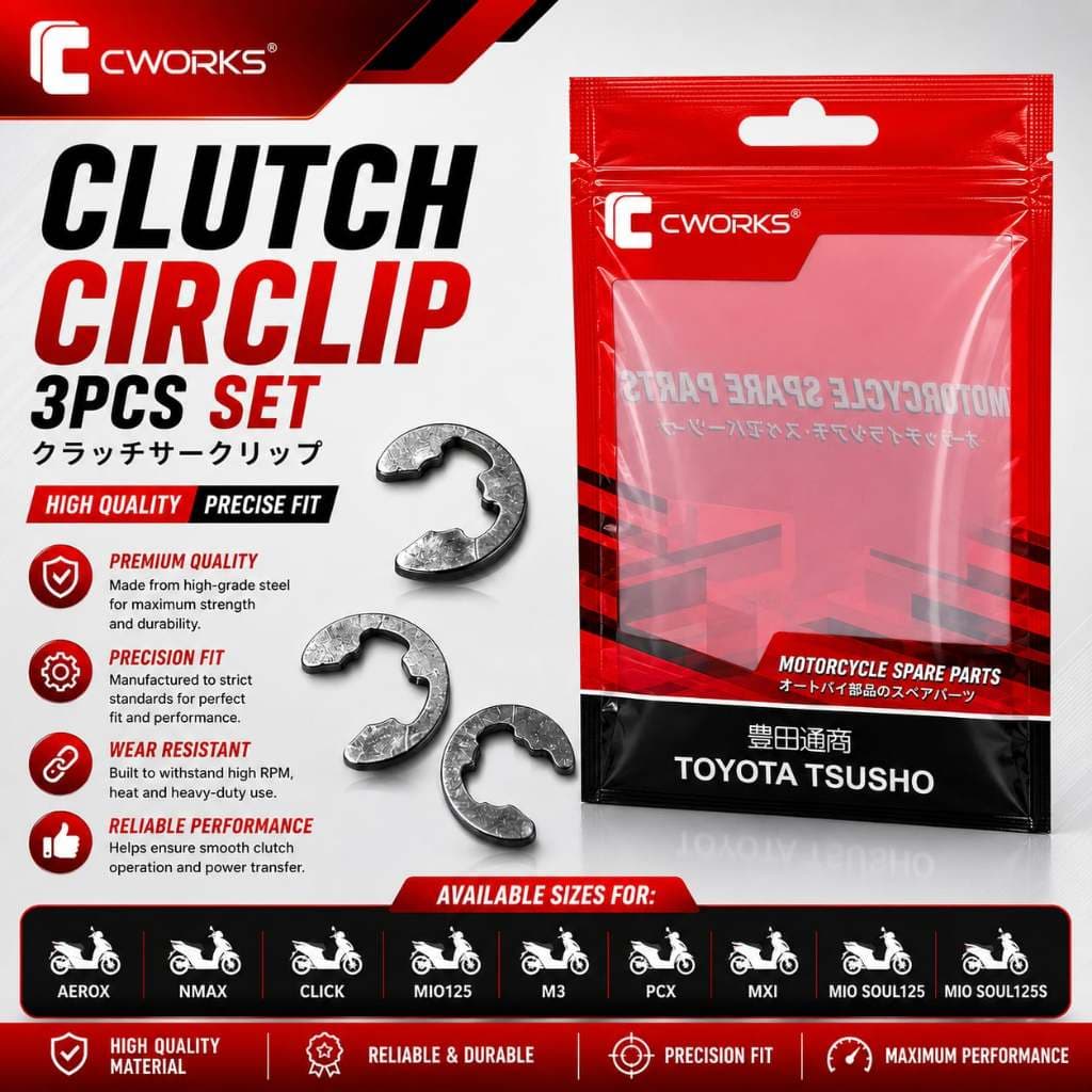 CWORKS Clutch Circlip Set 3PCS | Available for Aerox NMAX Click Mio125 M3 PCX MXi Mio Soul i125!!!