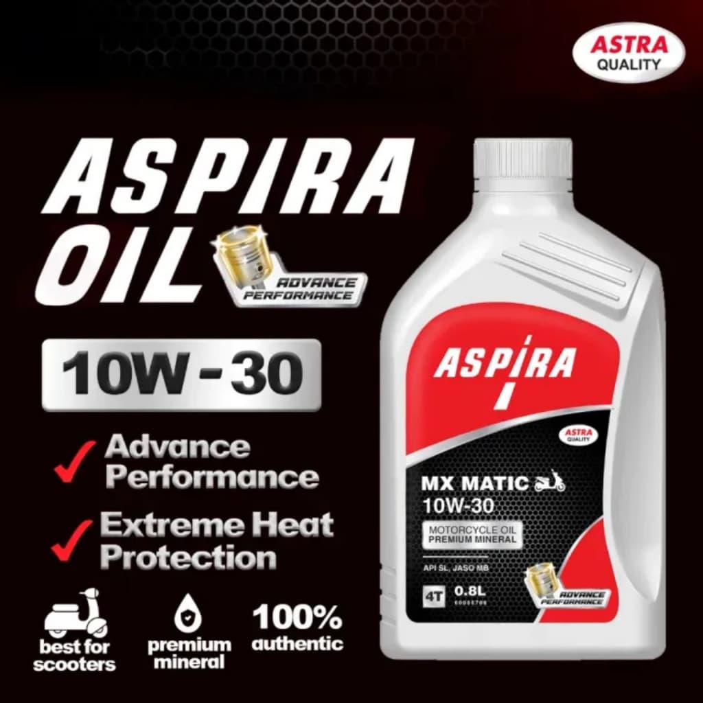 Aspira Motorcycle Oil MX Matic 800ML 4T (10W-30)