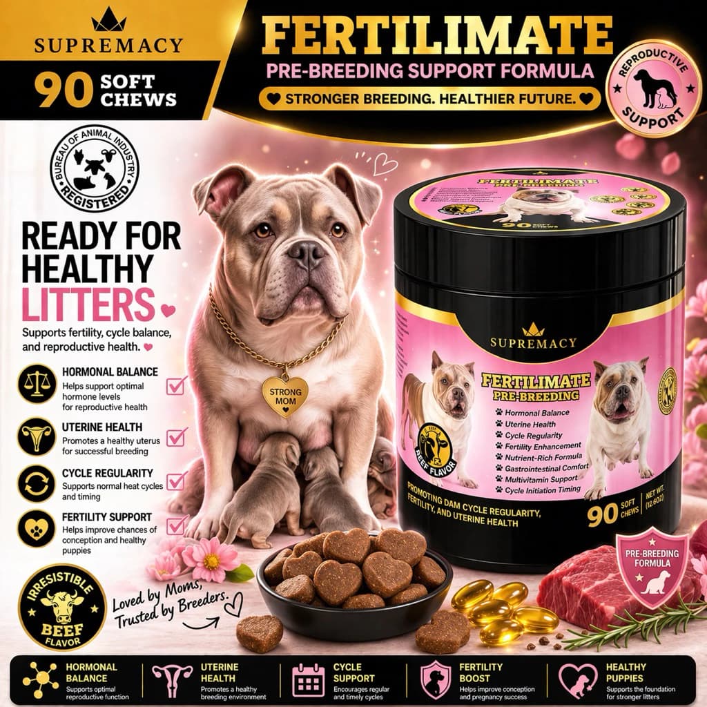Supremacy Fertilimate Pre Breeding Dogs Treats for Dams Hormonal Balance Estrus Cycle Support