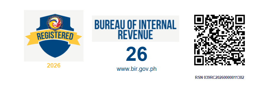 Registered with the Bureau of Internal Revenue, 2026. RSN 039RC20260000011382